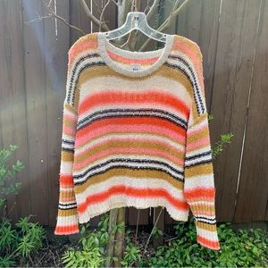 Billabong Textured Stripe Scoop Neck Sweater * Size L